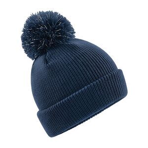 Beechfield Kids Reflective Bobble Beanie / French Navy
